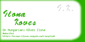 ilona koves business card